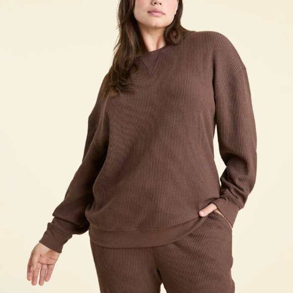 nuuds Tops - Waffle Crewneck Pullover - Nuuds